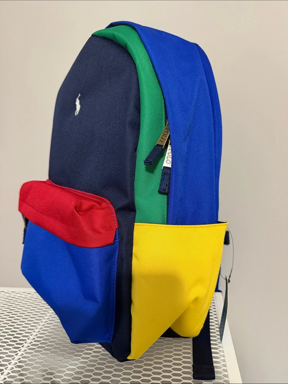 Polo by Ralph Lauren Navy, Red, Blue, Green & Yellow Colorblock Backpack